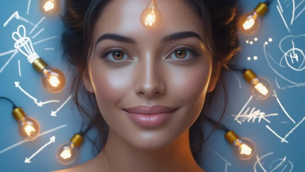 10 Passos para Construir uma Mentalidade Positiva e Alcançar Sucesso 1 Leonardo Phoenix 10 A beautiful woman with piercing brown eyes 1